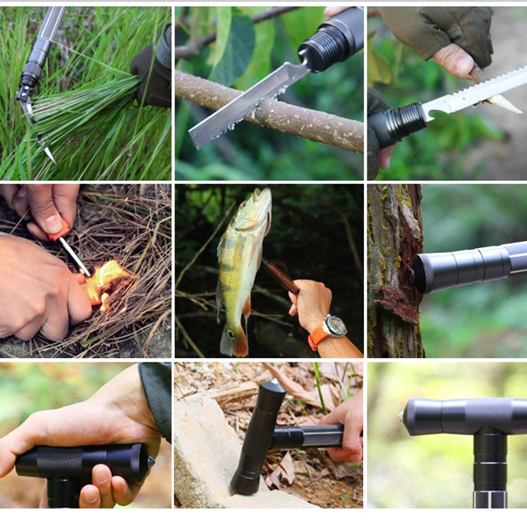 Multifunctional Four Section Outdoor Climbing Walking Stick