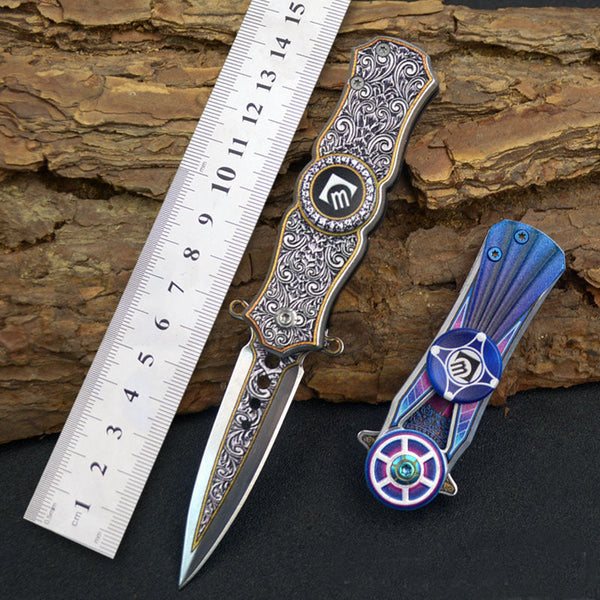 Fingertip Gyro Folding Utility Knife For Outdoor Use