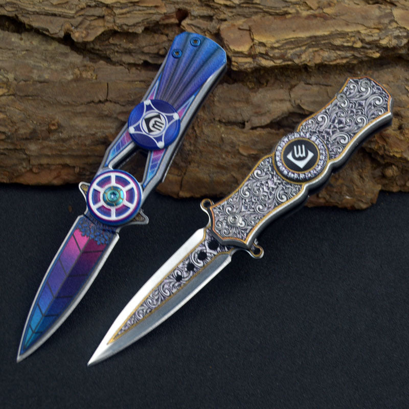 Fingertip Gyro Folding Utility Knife For Outdoor Use