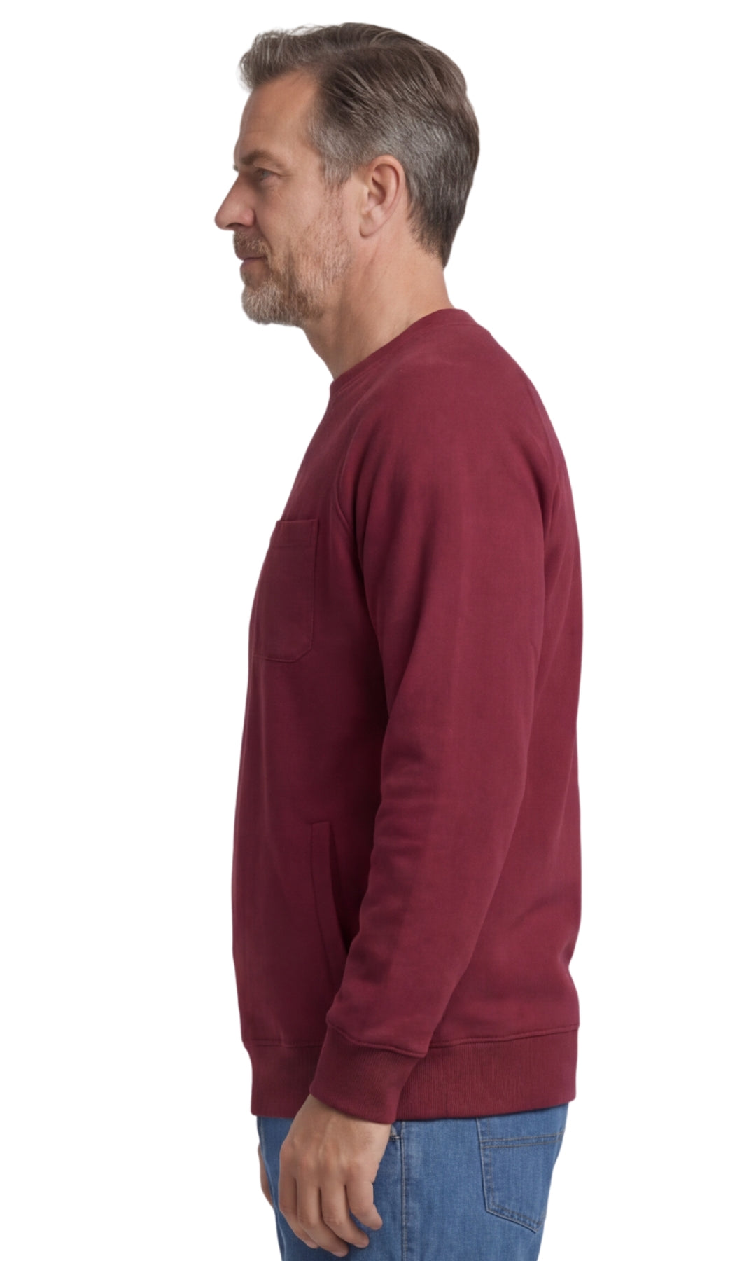 Men's Three Pocket Fleece Sweatshirt Raglan Seam Design