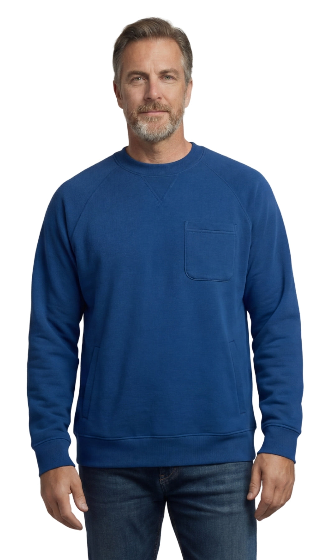 Men's Three Pocket Fleece Sweatshirt Raglan Seam Design