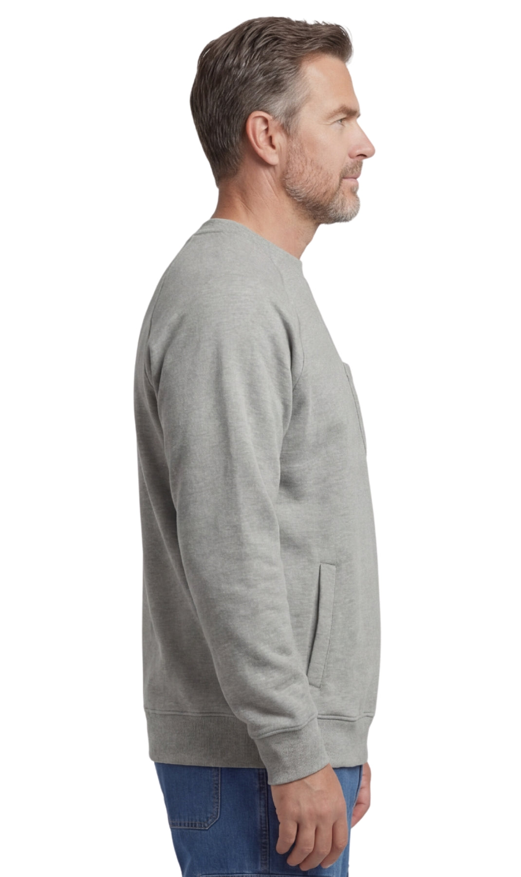 Men's Three Pocket Fleece Sweatshirt Raglan Seam Design