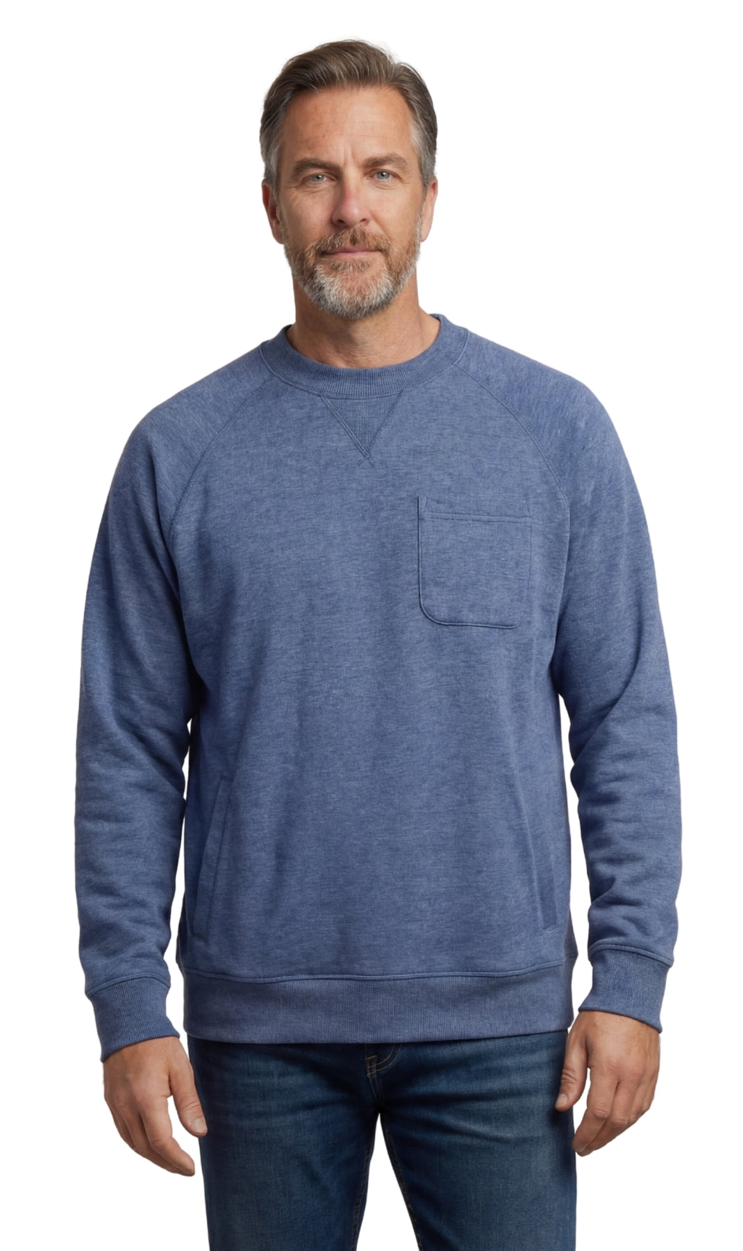 Men's Three Pocket Fleece Sweatshirt Raglan Seam Design