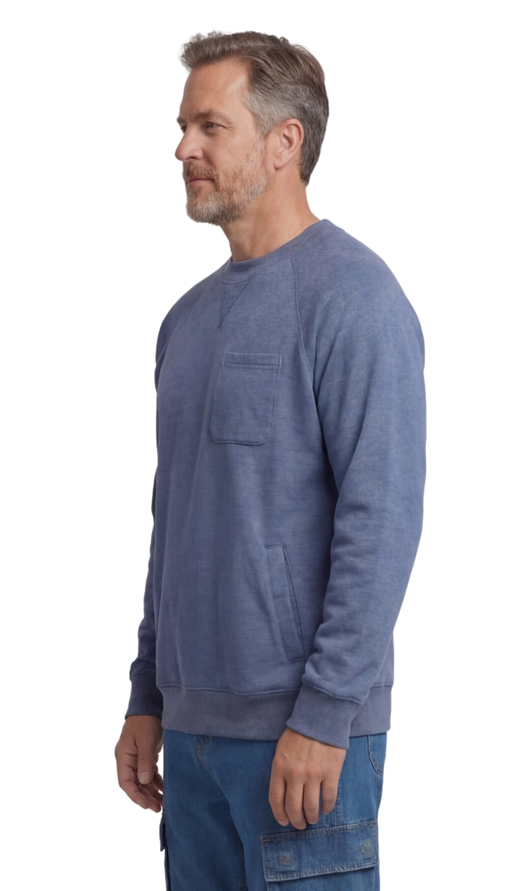 Men's Three Pocket Fleece Sweatshirt Raglan Seam Design