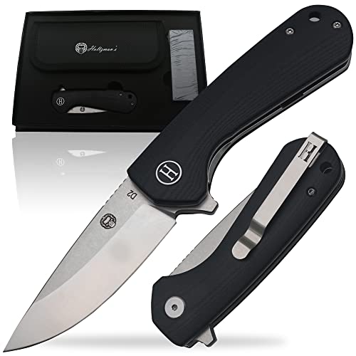 The Peasant Folding Pocket Knife Giftset for Men and Women (Silver and Black)