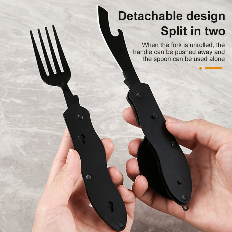 Stainless Steel Camping Tableware Set With Knife Fork Spoon