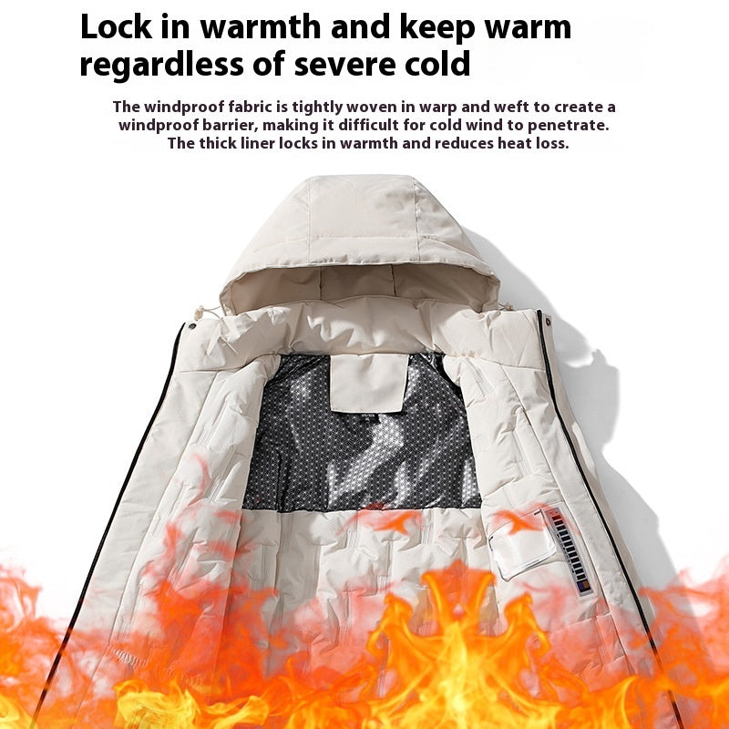 Winter Cotton Padded Fleece Lined Windproof Outdoor Jacket
