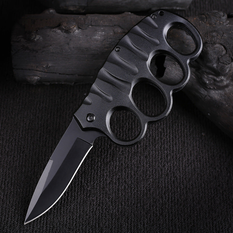 Stainless Steel Folding Utility Knife With Carbon Fiber Handle