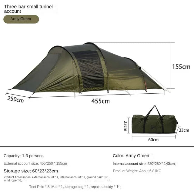 Tunnel Folding Portable Family Camping Tent