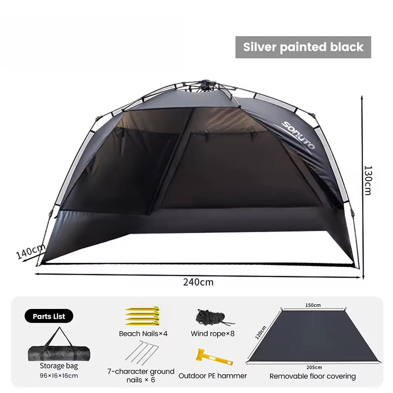 3 4 Person One Touch UV Resistant Outdoor Tent