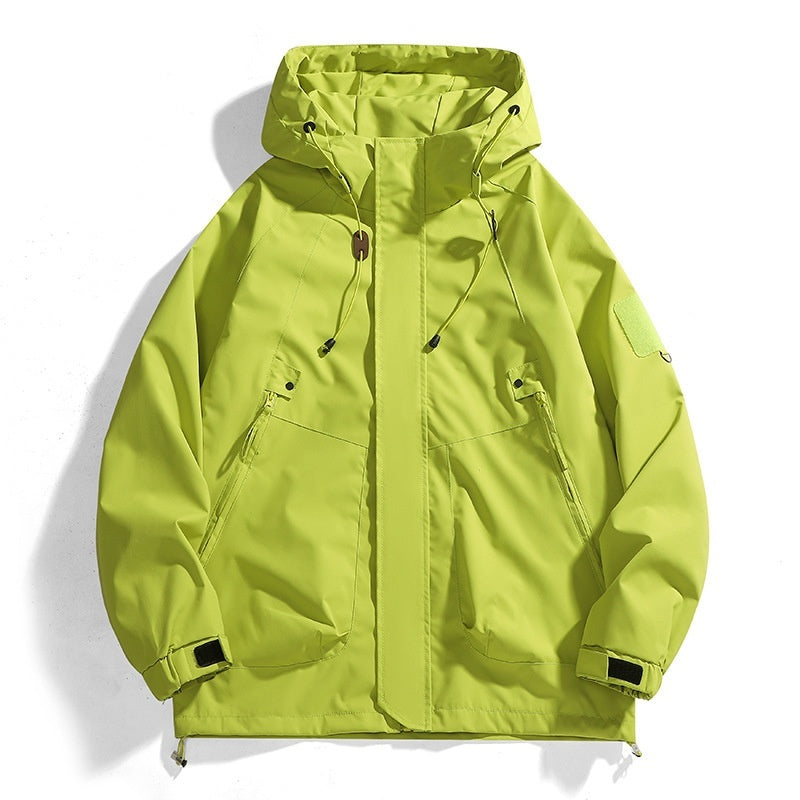 Loose Waterproof Hooded Cargo Jacket Outdoor Coat