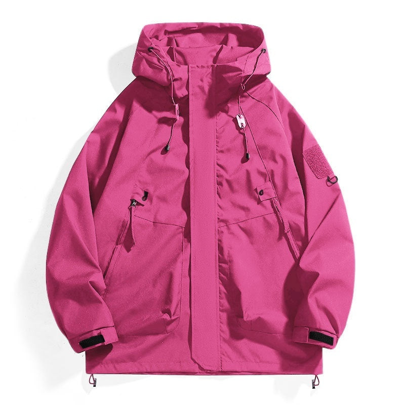 Loose Waterproof Hooded Cargo Jacket Outdoor Coat
