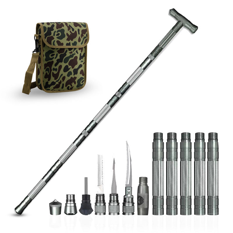 Multifunctional Four Section Outdoor Climbing Walking Stick