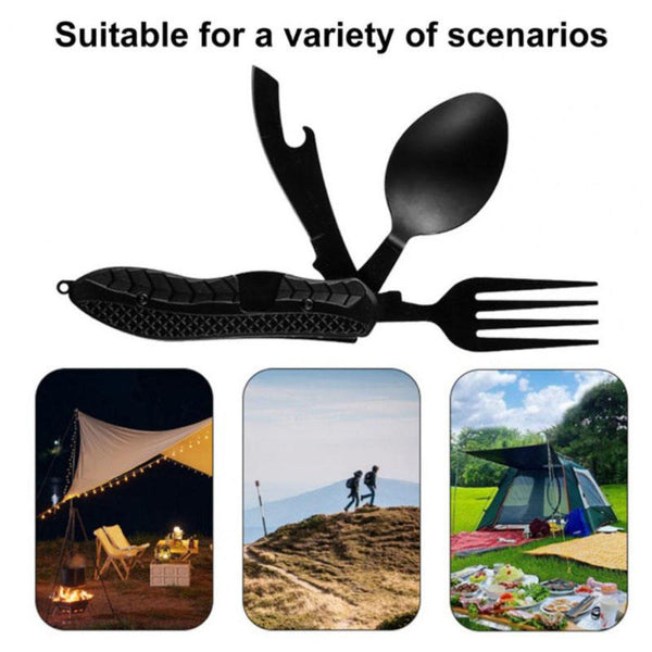 Stainless Steel Camping Tableware Set With Knife Fork Spoon