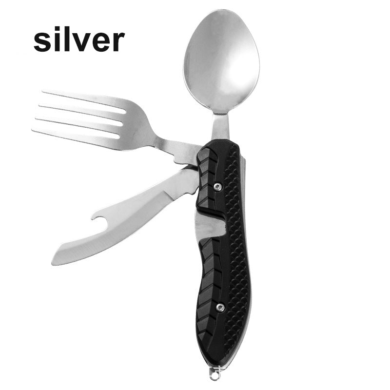 Stainless Steel Camping Tableware Set With Knife Fork Spoon