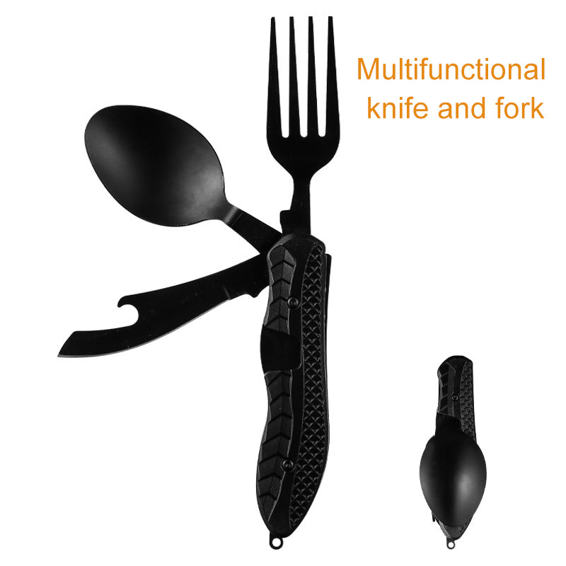 Stainless Steel Camping Tableware Set With Knife Fork Spoon