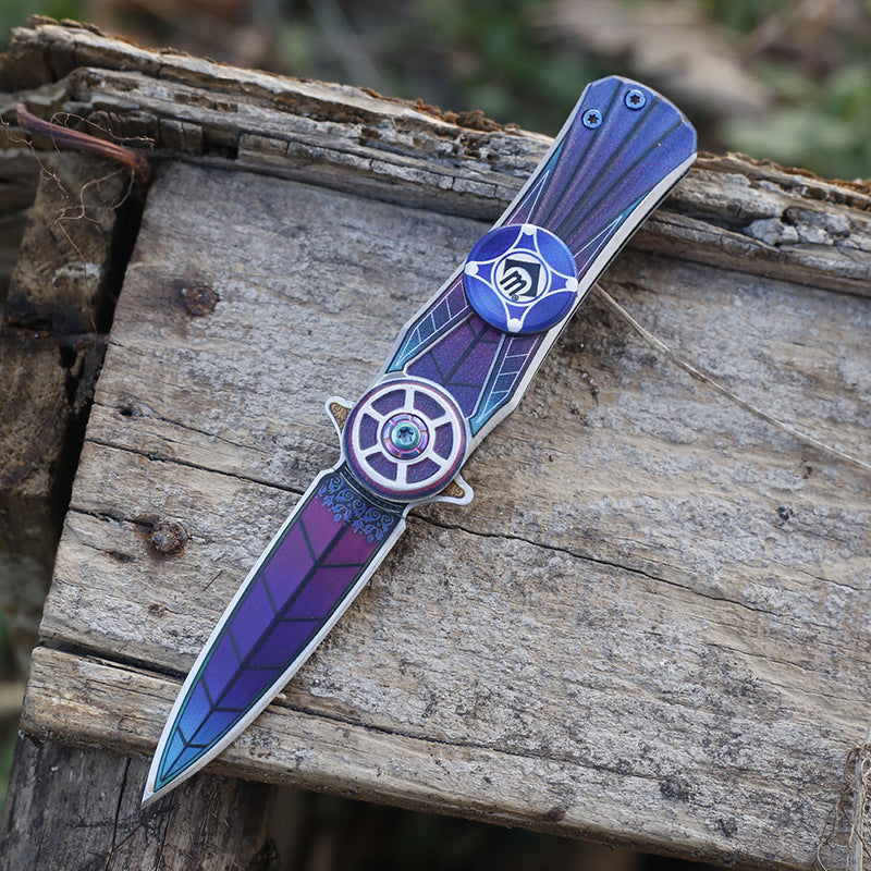 Fingertip Gyro Folding Utility Knife For Outdoor Use
