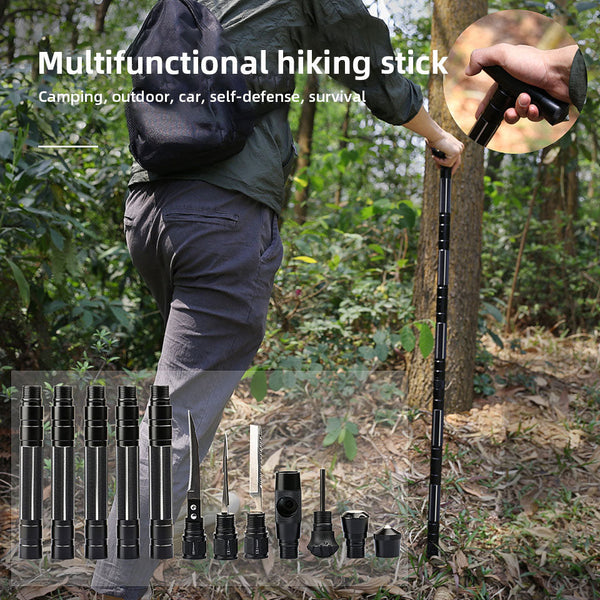 Multifunctional Four Section Outdoor Climbing Walking Stick