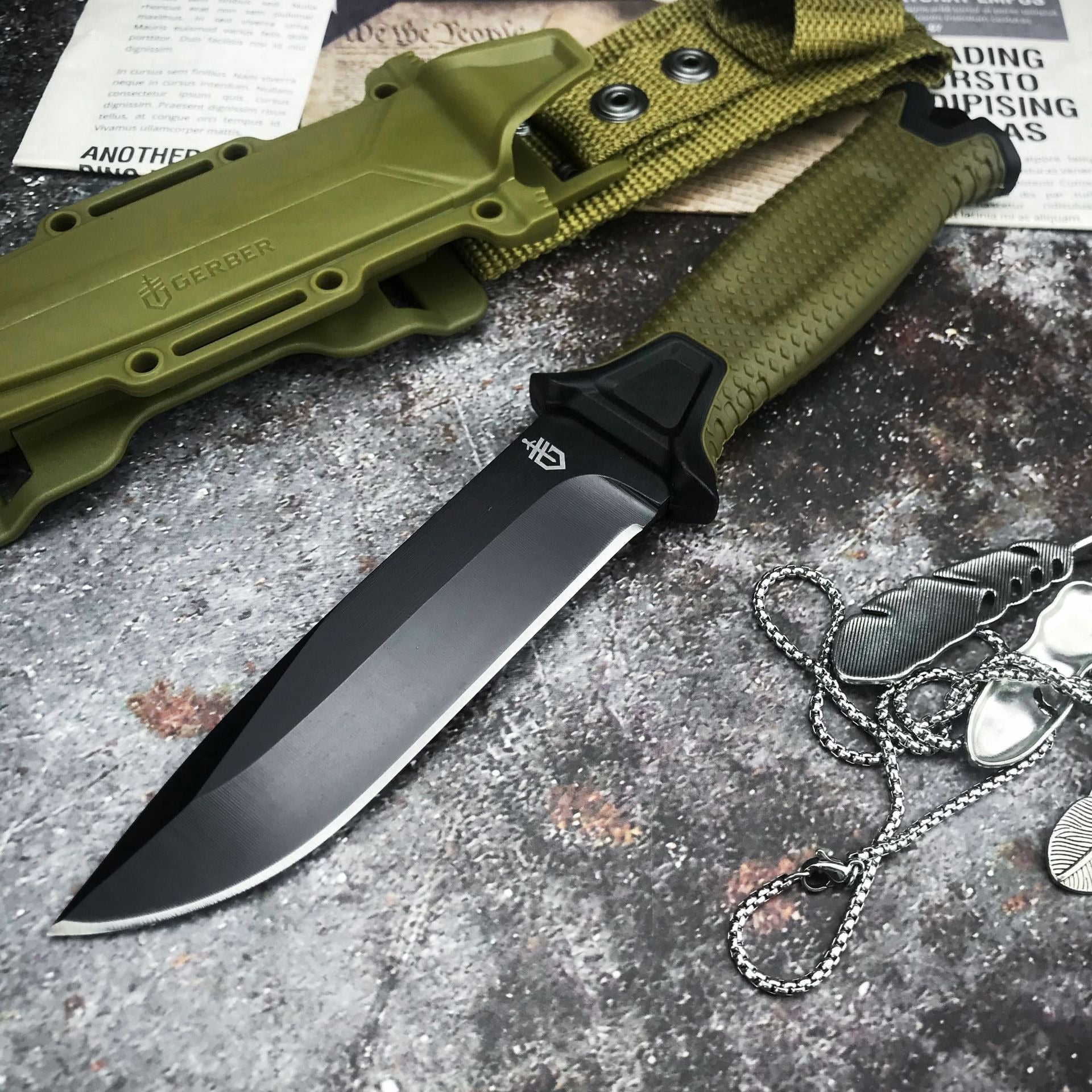 Outdoor Wilderness Utility Straight Knife For Camping