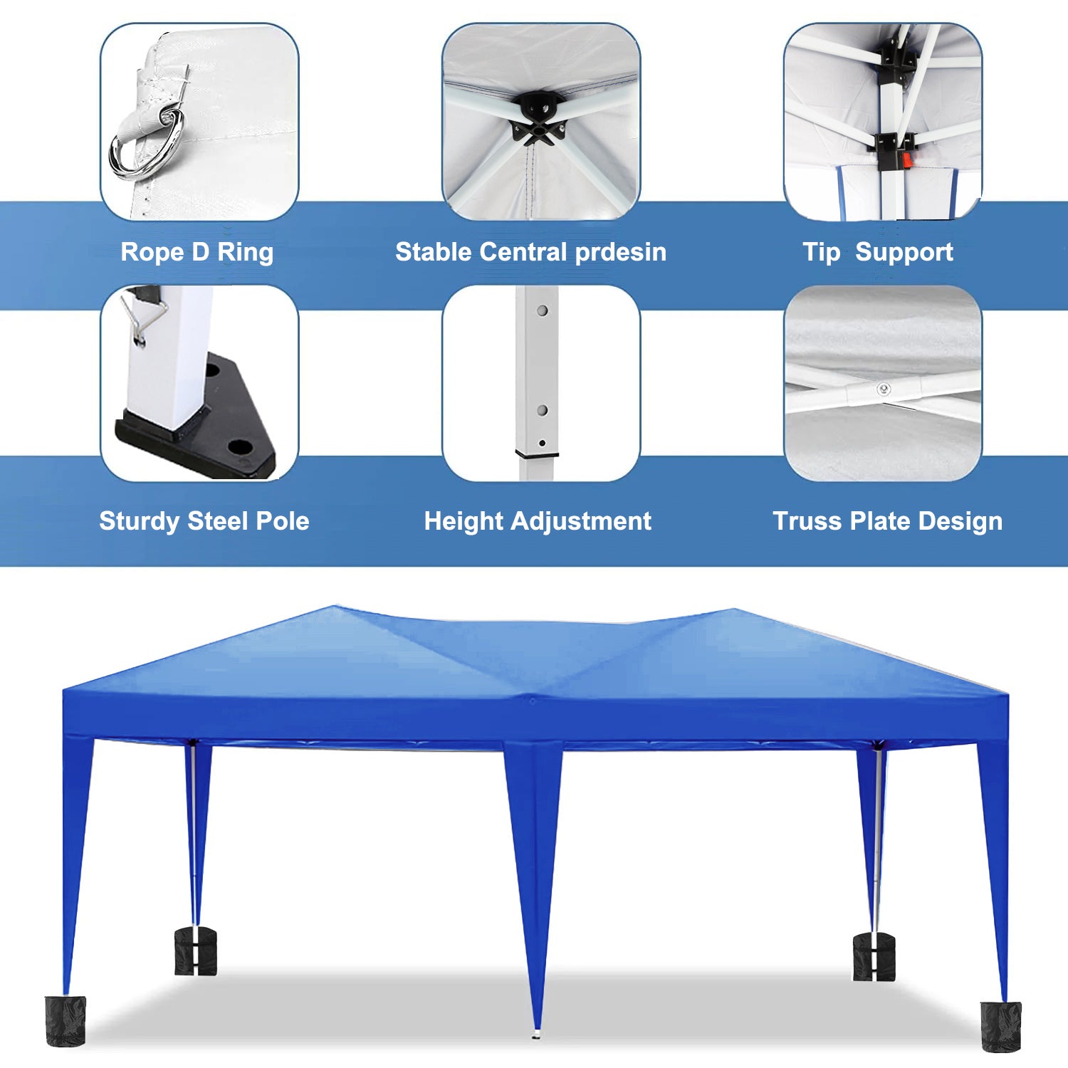 10x20 Folding Canopy with Detachable Side Walls