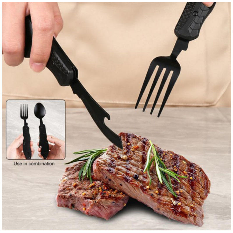 Stainless Steel Camping Tableware Set With Knife Fork Spoon