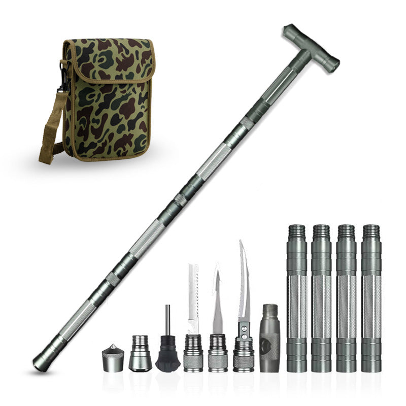 Multifunctional Four Section Outdoor Climbing Walking Stick
