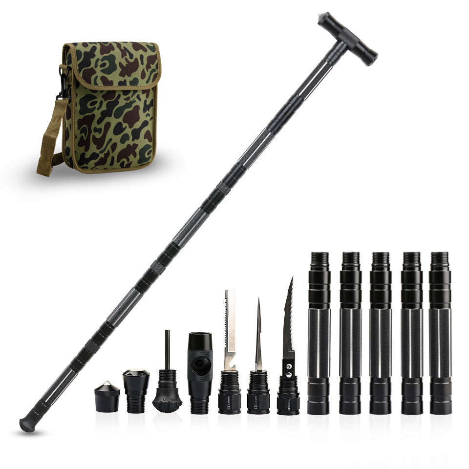 Multifunctional Four Section Outdoor Climbing Walking Stick