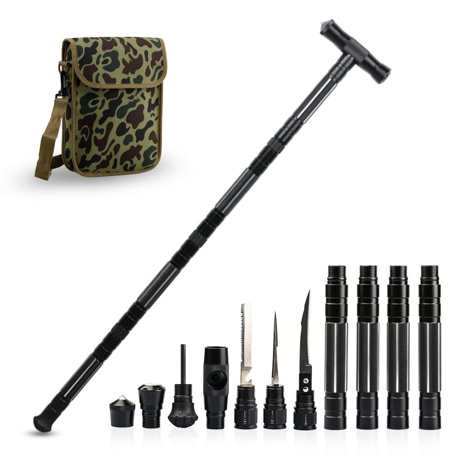 Multifunctional Four Section Outdoor Climbing Walking Stick