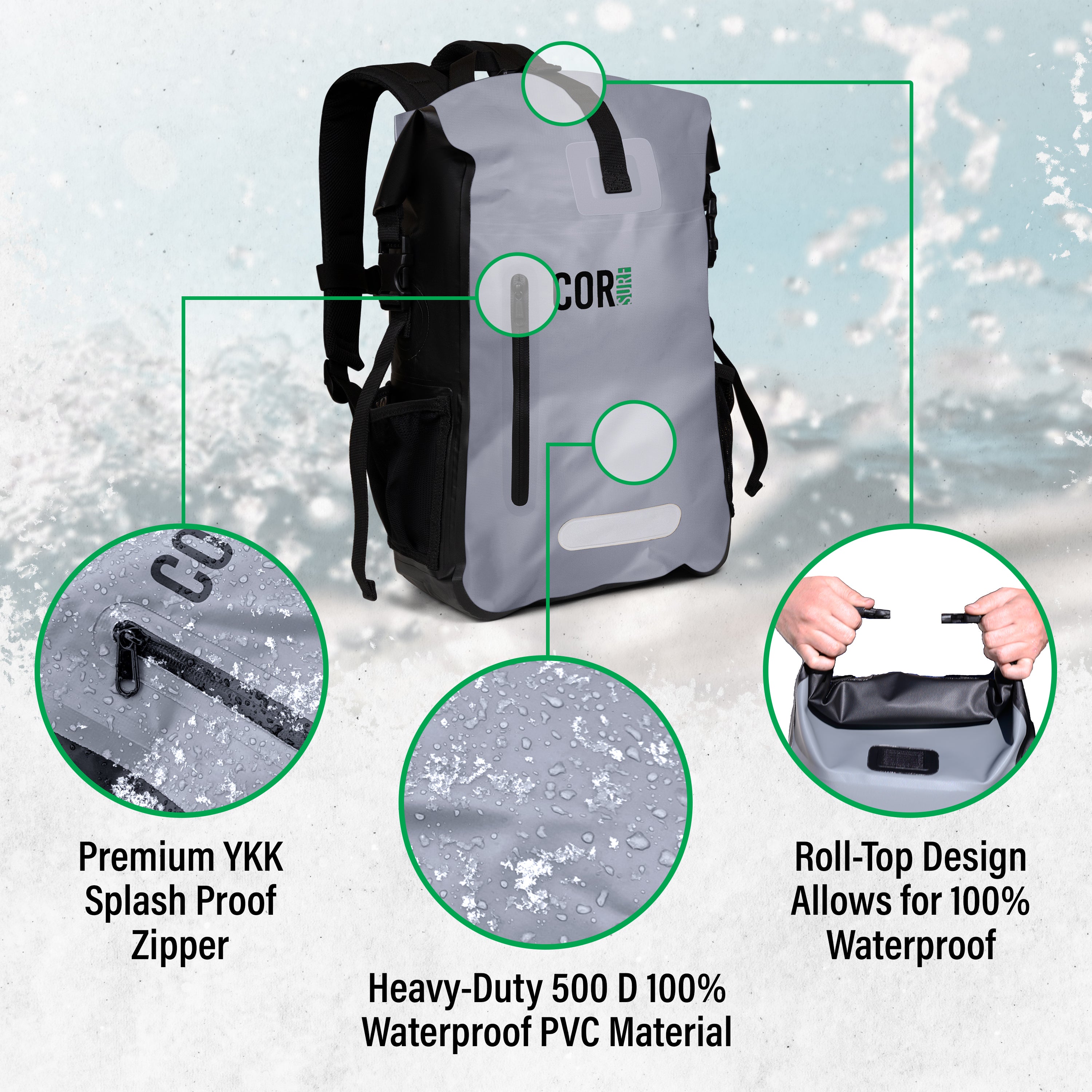 25L Waterproof Dry Bag Backpack Outdoor Travel