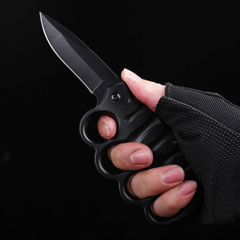 Stainless Steel Folding Utility Knife With Carbon Fiber Handle