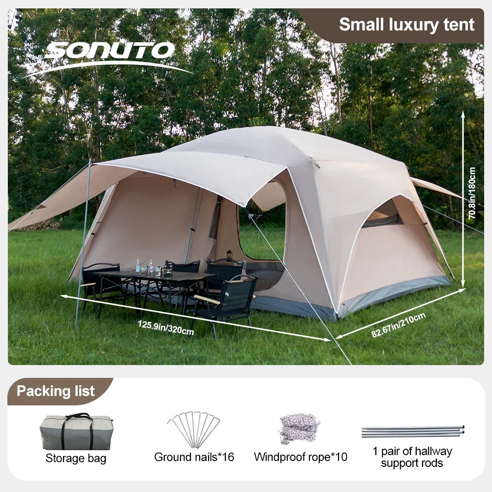 4 Season Waterproof Windproof Double Layer Family Camping Tent