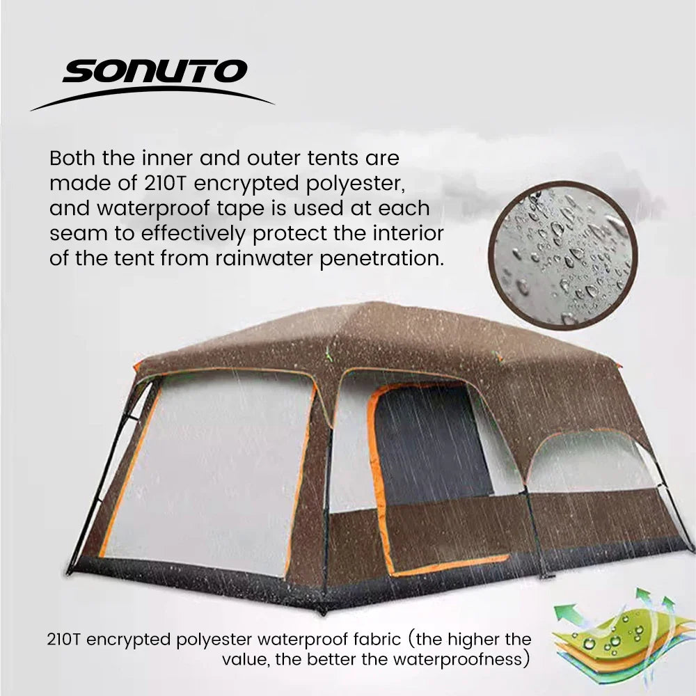 4 Season Waterproof Windproof Double Layer Family Camping Tent