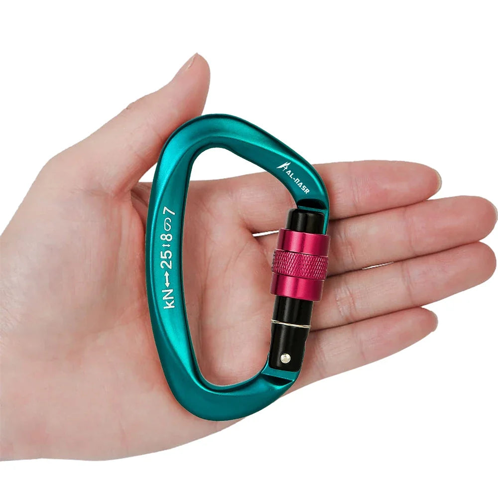 Professional D Shaped Screw Lock Climbing Carabiner
