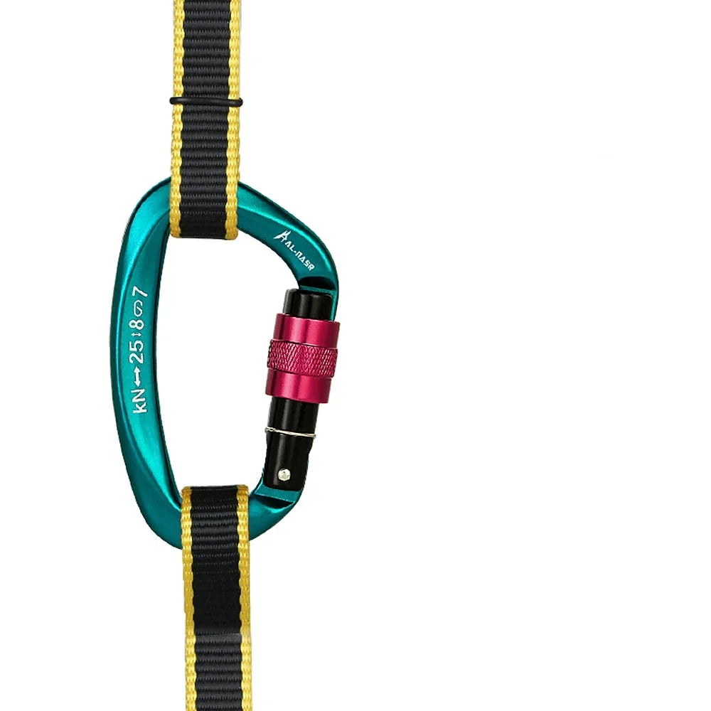 Professional D Shaped Screw Lock Climbing Carabiner