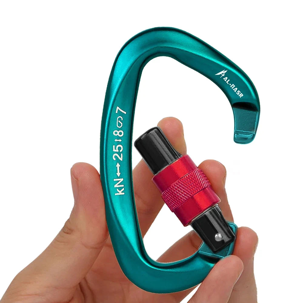 Professional D Shaped Screw Lock Climbing Carabiner