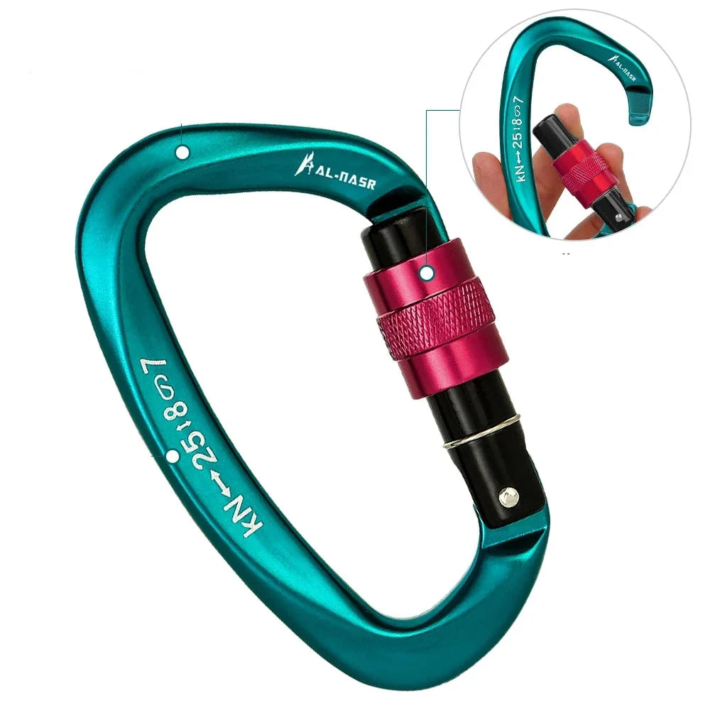 Professional D Shaped Screw Lock Climbing Carabiner