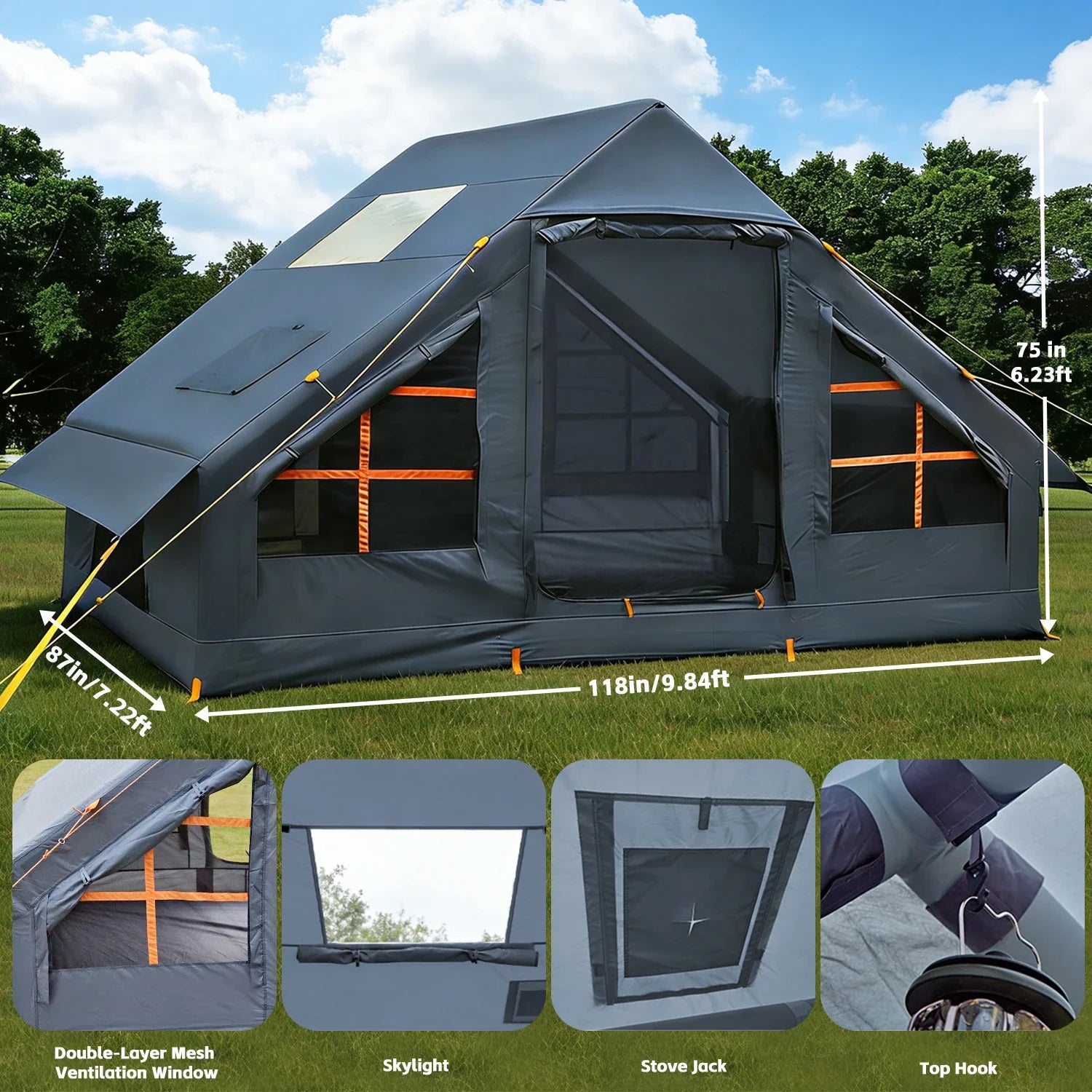 Inflatable Glamping Hot Tent Waterproof PVC Air Camping