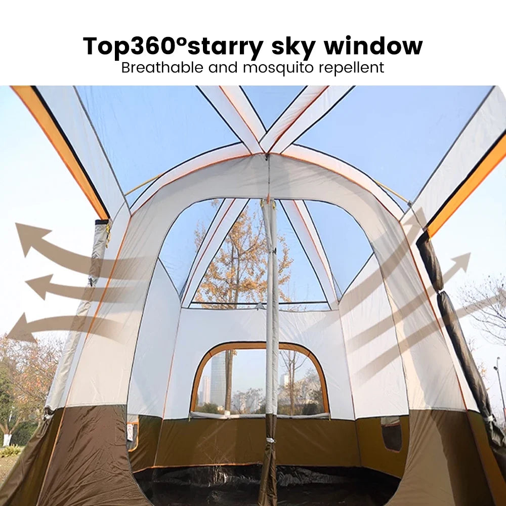 4 Season Waterproof Windproof Double Layer Family Camping Tent