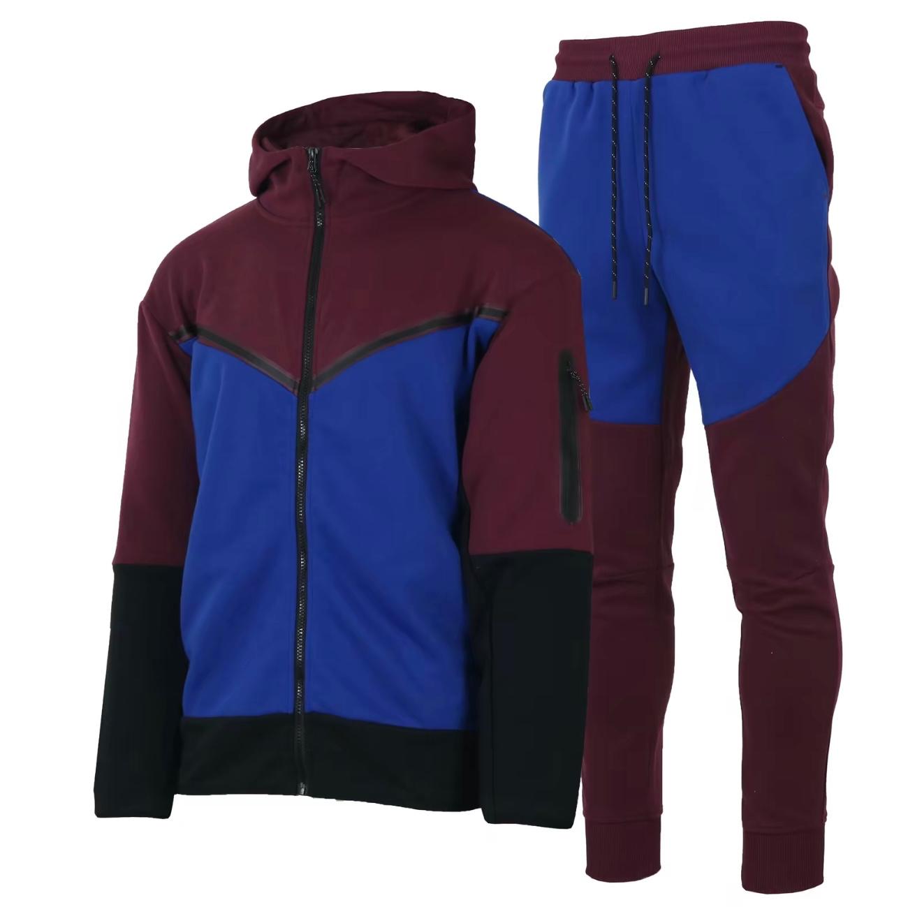Men's Two Tone UltraTech Fleece Athletic Tracksuit Set