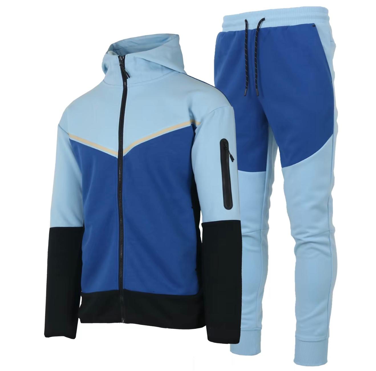 Men's Two Tone UltraTech Fleece Athletic Tracksuit Set