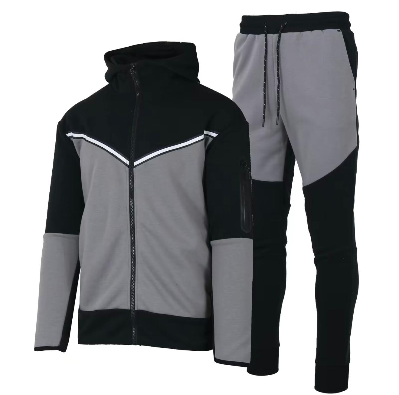Men's Two Tone UltraTech Fleece Athletic Tracksuit Set