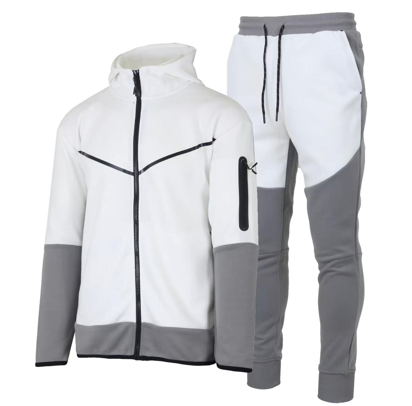 Men's Two Tone UltraTech Fleece Athletic Tracksuit Set