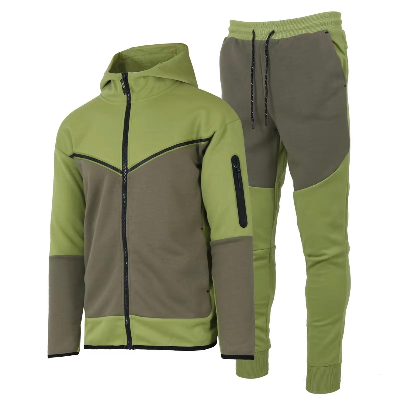 Men's Two Tone UltraTech Fleece Athletic Tracksuit Set
