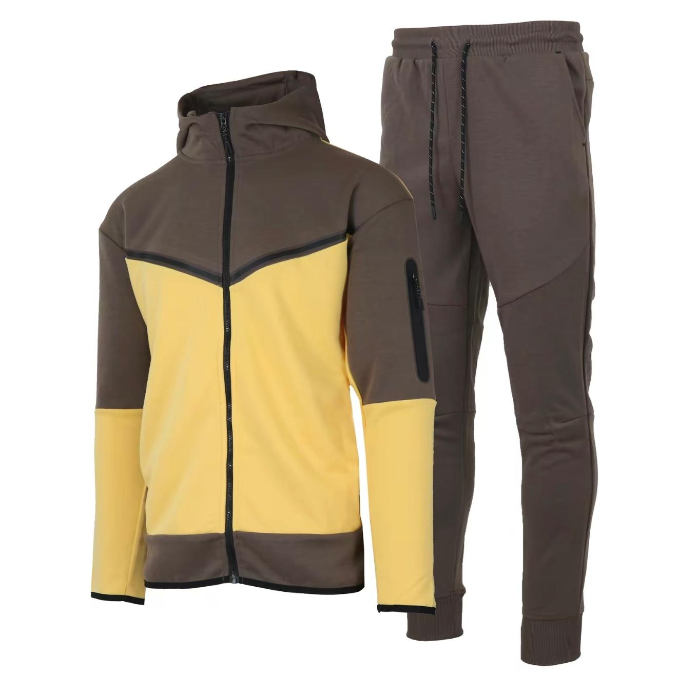 Men's Two Tone UltraTech Fleece Athletic Tracksuit Set