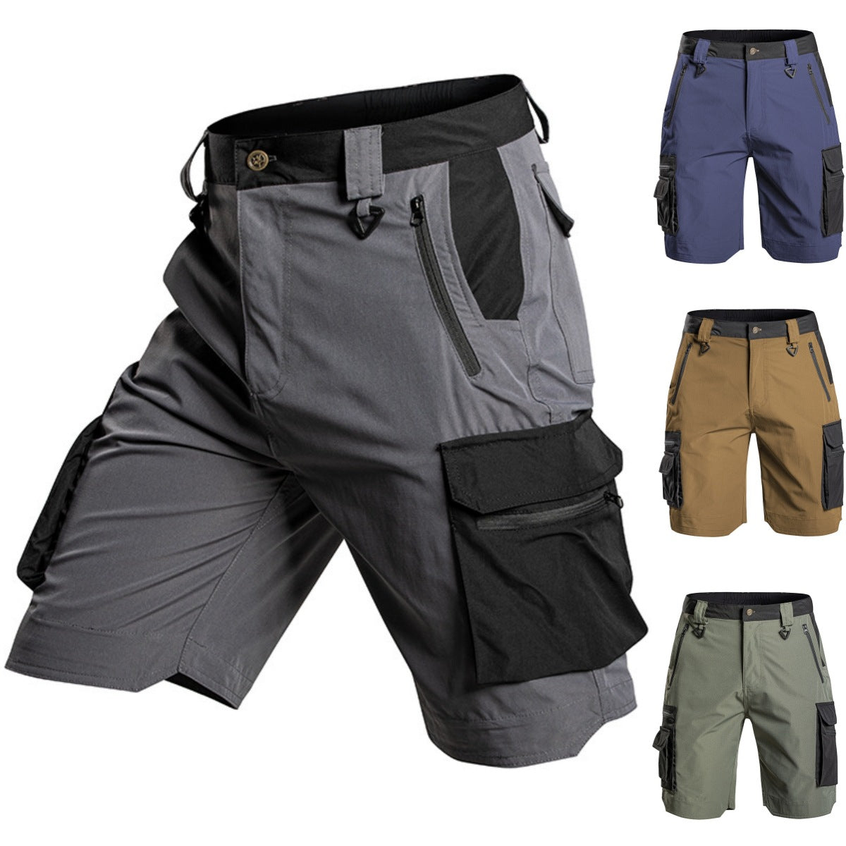 Summer Lightweight Elastic Waterproof Multi Pocket Outdoor Shorts