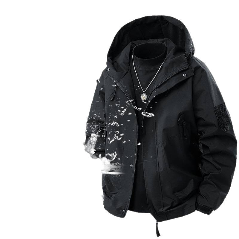 Loose Waterproof Hooded Cargo Jacket Outdoor Coat