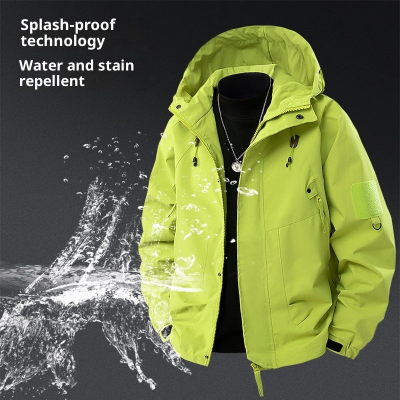 Loose Waterproof Hooded Cargo Jacket Outdoor Coat