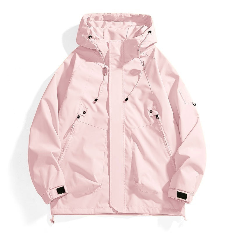 Loose Waterproof Hooded Cargo Jacket Outdoor Coat